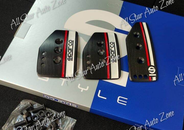 Sparco Italy Settanta Rally Metal Black Pedal Pads Drill Type Manual