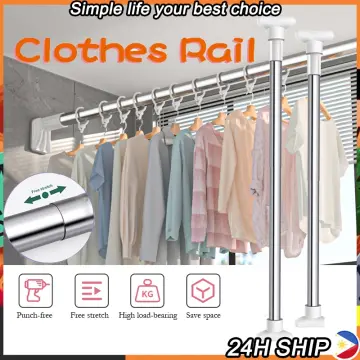 Cheap 6/8/10 Holes Wall Hanger Clothes Drying Rack Screw Stainless Steel  Folding Space Saving Clothes Hangers