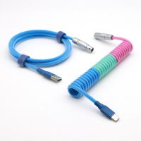 Paracord &amp; PET สองแขน3สีม้วน USB กับ Type-C ไมโคร USB ขดลวดสำหรับคีย์บอร์ดแบบกลไกกับนักบิน1B