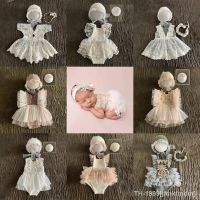 ☾┇ jfmkfmdm Vestido de renda para foto bebê recém-nascido proe chapéu acessórios meninas roupas princesa 1 mês