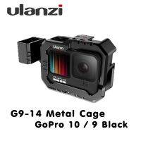 New Ulanzi G9-14 Enhanced Metal Cage for GoPro HERO 10 / 9 With a mic Light adapter holder เคสกรอบโลหะ