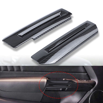 Auto คาร์บอนไฟเบอร์ภายในประตู Armrest Trims ตกแต่งสติกเกอร์สำหรับ Ford Mustang 2017 2018 2015-2020รถ Accessories