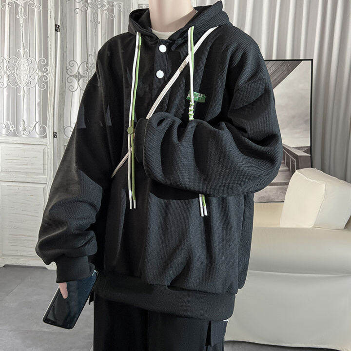 woma-เสื้อกันหนาวมีฮู้ดแบรนด์อินเทรนด์เสื้อกันหนาวแบบสวมหลวมๆ-hoodie-hooded-coat-for-men