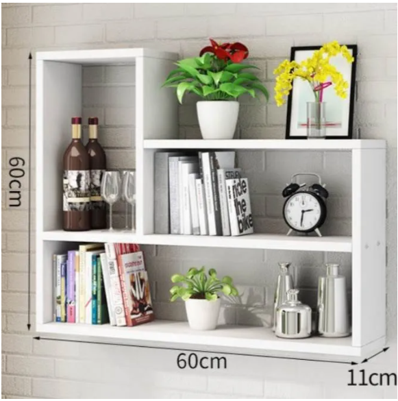 LSHAPE WOOD Hanging Wall LType Wood Home Wall Rack Shelf Hang