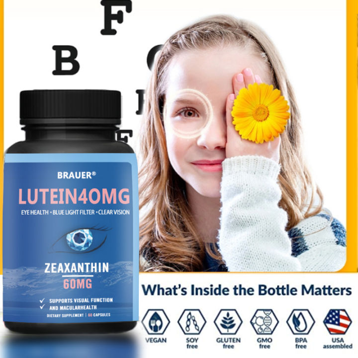 FORCE Eye Health Supplement Lutein Zeaxanthin & Bilberry Extract ...