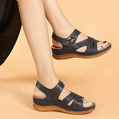 2021 Beach Sandals Women Summer Shoes Thick Sole Women Wedges Sandals Ladies Summer Holiday Shoes Big Size 42 A3257