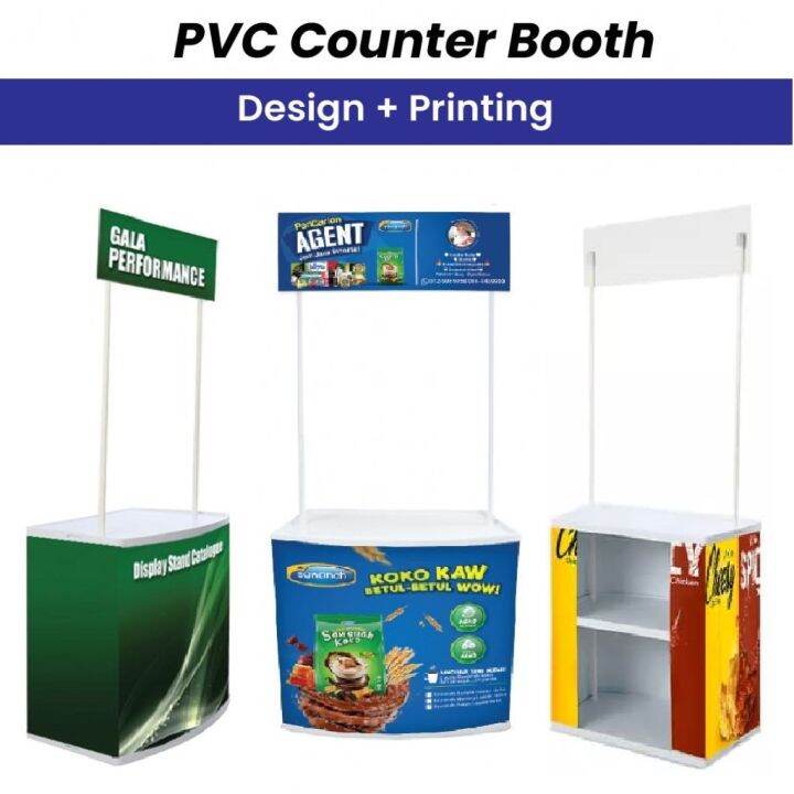 PVC Counter Booth / Promotion Counter Booth + Customisable Printing (FREE Design) Lazada