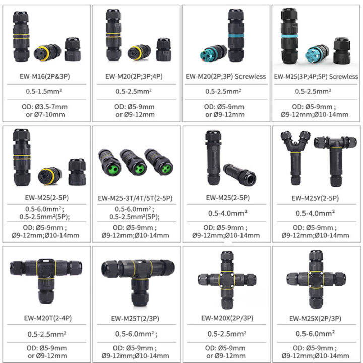 new-high-quality-ผู้ผลิต-ew-m25t-พิมพ์ข้อต่อกันน้ำสามทาง-3-แกนเชื่อมต่อกันน้ำ-ip68-ขั้วต่อสายเคเบิลกลางแจ้งสี่แกน