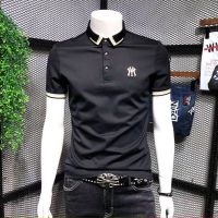 T เสื้อผู้ชายแขนสั้น POLO เสื้อเชิ้ตสีทึบเสื้อยืดวัยรุ่นแขนแฟชั่นสไตล์เกาหลีเสื้อคอปกแมทช์ลุคง่าย