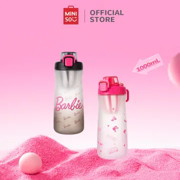 Miniso Barbie Series Pink Barbie Straw Cup Plastic Tumbler