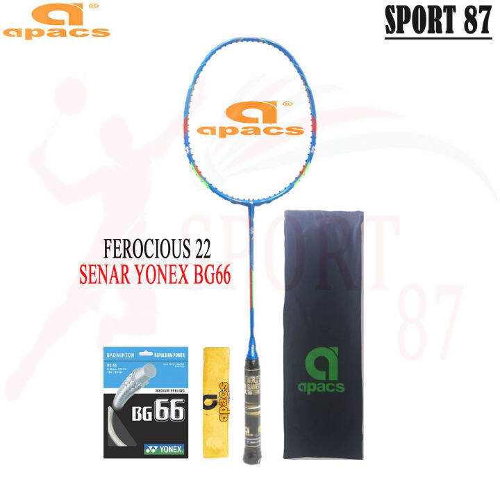 Raket Badminton Apacs Ferocious 22 Bonus Komplit Raket Apacs Original