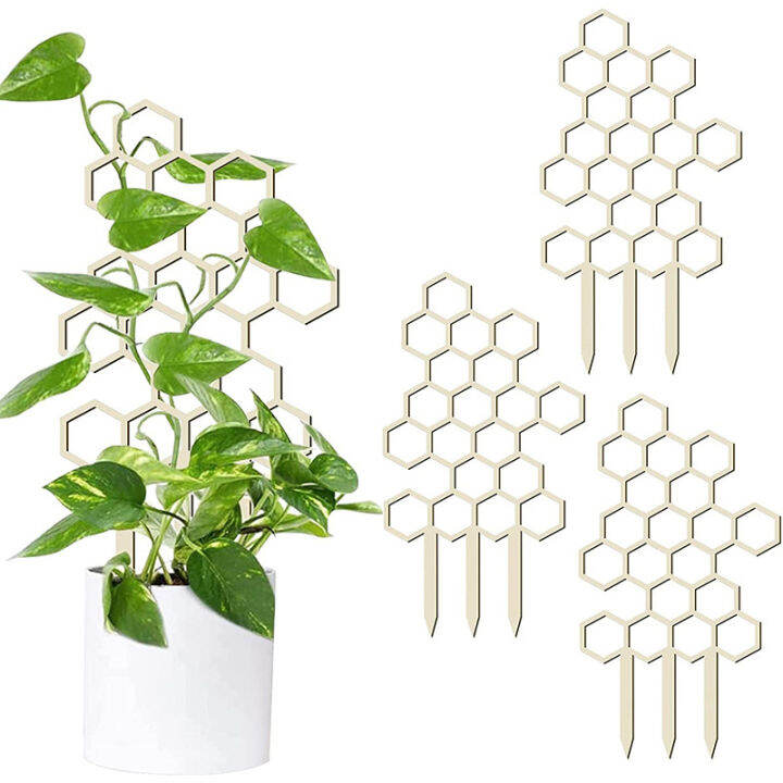 Eioce 1Pc Trellis for Potted Plants Plant Trellis Indoor Wooden Shape Flower Stem