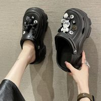 Croc Shoes Womens Outerwear Thick-Soled Anti-Slip 2023 New Fashion Accessories Internet Beach Baotou Sandals And Slippers