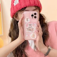 yqcx001 sell well - / Lovely Cats Baby Pink Phone Case For Iphone 11 12 13 14 Pro Max XR X XS XSMAX 14Pro Soft Silicone Cover Fundas Protection Coque