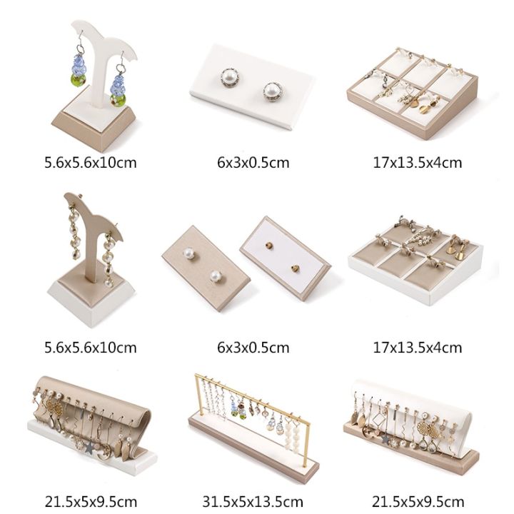 วางหูห้อยชั้นวางออแกไนเซอร์แร็คเครื่องประดับเคาน์เตอร์ตุ้มหูถาดวางร้านแผงลอยกระจกตู้โชว์นำเสนอ