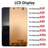 Rakitan Digitizer Layar Sentuh Tampilan LCD Asli เหมาะสำหรับ Samsung A10 A20 A30 A40 A50 A10s A20s A21s A50s A30s สีเทา