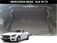 แผ่นปูท้ายรถ BENZ SLK R172 (ปี2011-16) ลายกระดุมเล็กPVC สีดำ เข้ารูป ตรงรุ่นรถ