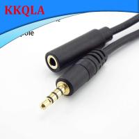 QKKQLA 4 Pole Stereo 3.5mm Audio Male to Female AUX Jack Plug Audio Extension Cable Cord Headphone Car Earphone Speaker