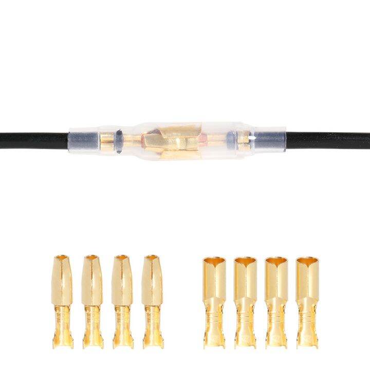 cc-10-50-set-electrical-wire-connectors-gold-brass-silver-crimp-terminals-male-female-fast-butt-motorcycle-automotive