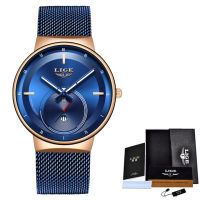 Reloj Mujer  LIGE Women Rose Gold Watches Laides Dress Business Fashion Casual Waterproof Quartz Clock Calendar Wristwatch