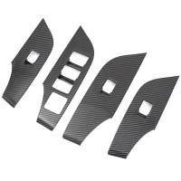 Interior Carbon Fiber Style Window Switch Panel Frame Cover for Toyota RAV4 2019 2020