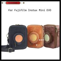 FAHEEMIDEN ย้อนยุค เกราะป้องกัน กล่องเก็บกล้อง กระเป๋าหนัง สำหรับ Fujifilm Instax Mini EVO กระเป๋ากล้องทันที เคสป้องกัน กระเป๋าถือ