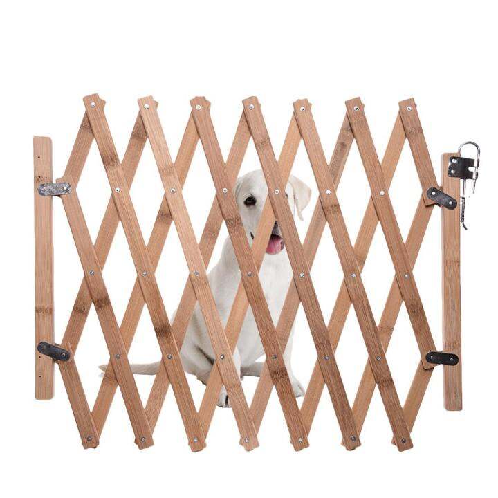 Folding Pet Barrier Fence Cat Dog Gate Bamboo Pet Fence Retractable Cat