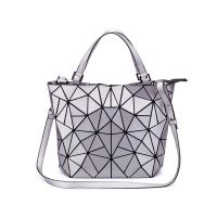 Women Briefcase Diamond Tote Geometric Quilted Shoulder Bags for women 2020 Laser Plain Folding ladies Handbags bolsa feminina