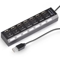 Erilles ความเร็วสูง4/7พอร์ต USB Hub พร้อมสวิตช์เปิด/ปิด Expander อะแดปเตอร์แปลงหลายตัวสำหรับ MacBook PC Notebook Laptop