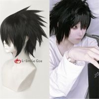 【Lao Zhang Fashion Cosplay】ที่มีคุณภาพสูงอะนิเมะเดธโน้ต L Cos วิกผมบุรุษ L.lawliet ทนความร้อนผม Pelucas เครื่องแต่งกายคอสเพลย์ผมวิกผมหมวก