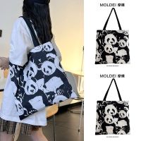 Summer summer large-capacity commuting high-end black panda tote bag female 2023 new all-match shoulder bag 【BYUE】