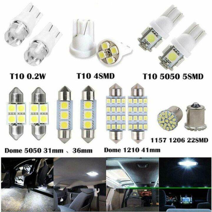 14x-white-led-car-interior-inside-light-dome-trunk-map-license-plate-lamp-bulbs