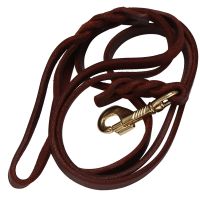 2M Long Leather Braided Pet Dog Walk Traction Collar Strap Training Leash Lead