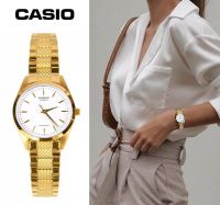 Casio Standard นาฬิกาข้อมือสุภาพสตรี สายสแตนเลสสีทอง หน้าปัดขาว รุ่น LTP-1274G-7A ของแท้100% รับประกันสินค้า 1 ปีเต็ม (ส่งฟรีทั่วไทย)