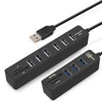 [HOT HAIXWLXKWW 589] USB Hub 2.0 Splitter 3พอร์ตพร้อม Card Reader 6 Hab Adapter สำหรับอุปกรณ์เสริม