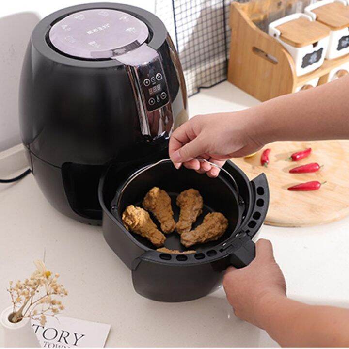 ถาดหม้อทอด-air-fryer-ไม่มีก้านขนาด6-7-8นิ้วถาดพิซซ่าเค้กกลมแม่พิมพ์อบขนมบาร์ห้องครัวอบเครื่องมือแผ่นทำอาหาร