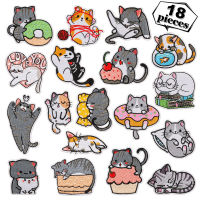 การ์ตูนน่ารัก Cat patch แพทช์เย็บปักถักร้อยบนเสื้อผ้า เสื้อผ้าเด็ก สัตว์ที่น่าสนใจ อุปกรณ์เย็บปักถักร้อย แพทช์เหล็ก-iodz29 shop