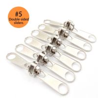 #3 #5 Double sided Zipper Pulls Nylon Zipper Head Sliver Zipper Pull Slider Door Hardware Locks Fabric Material