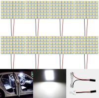 หลอดไฟ Led 48 Smd สีขาวพร้อมอะแดปเตอร์8 X T10สำหรับรถยนต์ค่าย Rv หลอดไฟหลังคาเพดานแผงการจัดไฟโคมไฟทรงโดม12V 8แพ็ค