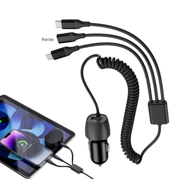 fast-charging-car-charger-3-in-1-car-charger-multiple-ports-charger-with-stretchable-cable-for-truck-auto-travel-camper-car-truck-convertible-car-suv-cozy