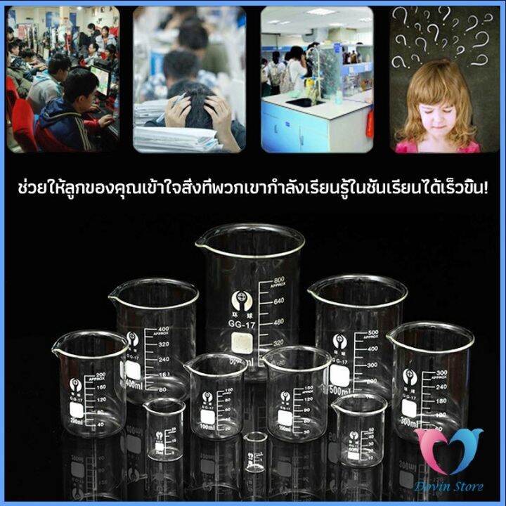 บีกเกอร์-แก้ว-ขนาด-50ml-100ml-200ml-and-250ml-พร้อมส่ง-glass-beaker-dovin-store