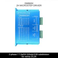 DM860H สีฟ้า DSP Digital 57 / 86 Stepper Motor Driver พร้อมพัดลม2เฟส Nema23 7.2A 34 DMA860H 18-80VAC สำหรับการพิมพ์