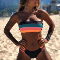 Women Swimsuit Bikini Set New Arrival Women Bandage Bathing Suit Female Swimwear Bikini Sets Striped Swim Beach Wear