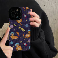 เคสมือถือลายแมวมนุษย์อวกาศสำหรับ iPhone 14/13/12/11 Pro Max 12 13 Mini 6 6S 7 8 Plus X XR XS Max เคสโทรศัพท์แบบนิ่มกันกระแทกแฟชั่นที่สร้างสรรค์ฝาครอบโทรศัพท์พร้อมเลนส์คลุมทั้งหมดฝาครอบป้องกันกล้องเปลือก