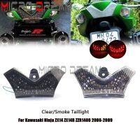 ไฟสัญญานเลี้ยวท้ายไฟเบรคไฟท้ายรถจักรยานยนต์ขนาด12V สำหรับ Kawasaki ZX14 ZX14R ZZR1400หลังสีเหลืองอำพันโคมไฟสีแดง2006-2009