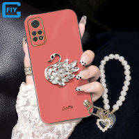 เคส Xiaomi Redmi Note 11 Pro 11S 11 /Redmi Note 10 Pro 10S 10S 10 /Redmi Note 9 Pro 9S 9S 9 /Redmi Note 8 Pro ทำจากทองหรูหราสีสันสดใสเงางามเป็นเพชรส่องประกายหงส์และสร้อยข้อมือสวยงาม