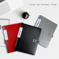 PU Leather Portfolio Binder A4 Document Organizer Padfolio Conference Business Folder 4 Ring Binder Notebook A4 Document Holder Note Books Pads