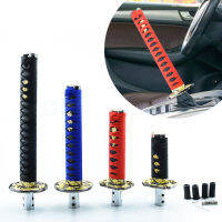 JDM Universal 26ซม. Samurai ดาบสีดำ สีฟ้าสีแดง Stick Shift หัวเกียร์ Shift Knob 4 Adapter