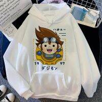 Digimon Hoodies ผู้หญิงฮาราจูกุมีฮู้ดสวยงาม Y2k 90S ดึง