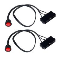 2PCS 50cm Cable Copper Tin Wire 24-Pin Female ATX PSU PC Power Supply Tester Start Up Jumper with ON/OFF Switch